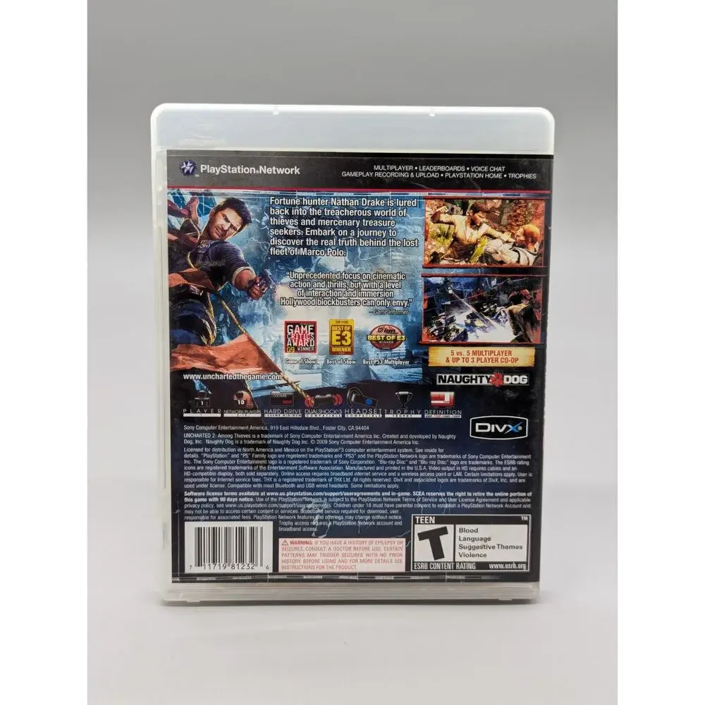 PS3 PlayStation 3 Uncharted 2 Drakes Deception & Uncharted 3 Among Thieves